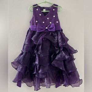 Elegant Purple Kids Dress with Bow